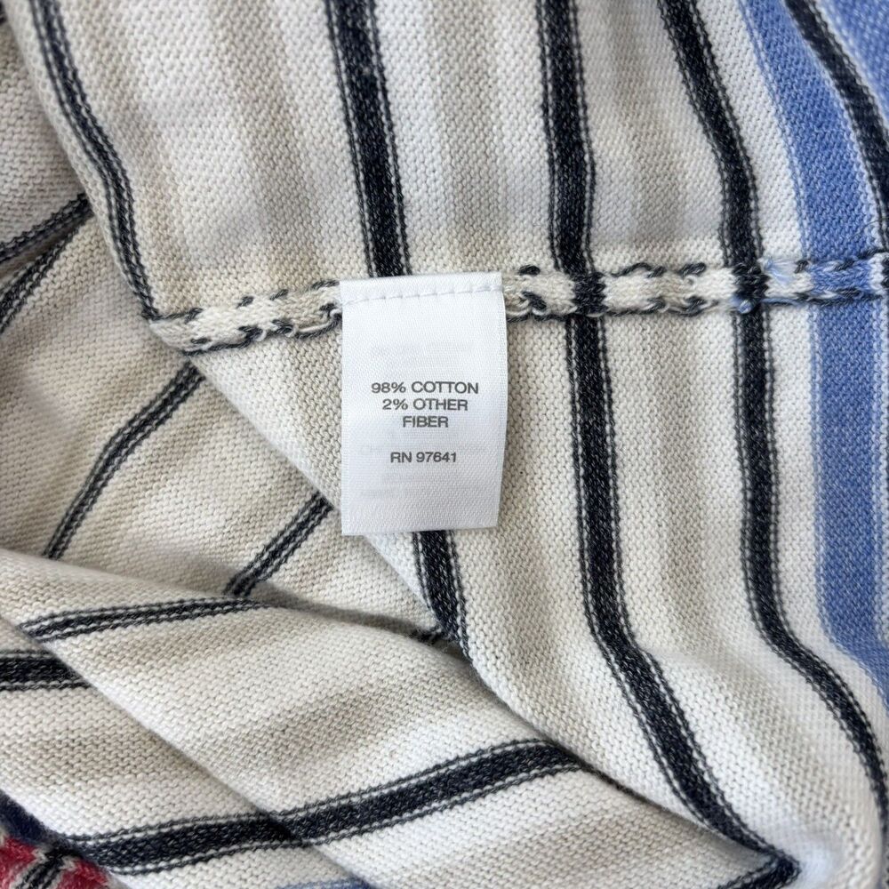 J.Jill Womens Striped Lightweight Sweater Size L Blue Red Coastal Classic USA - Picture 6 of 10